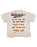 Beige t-shirt with Breakaway Music Festival branding on a white background