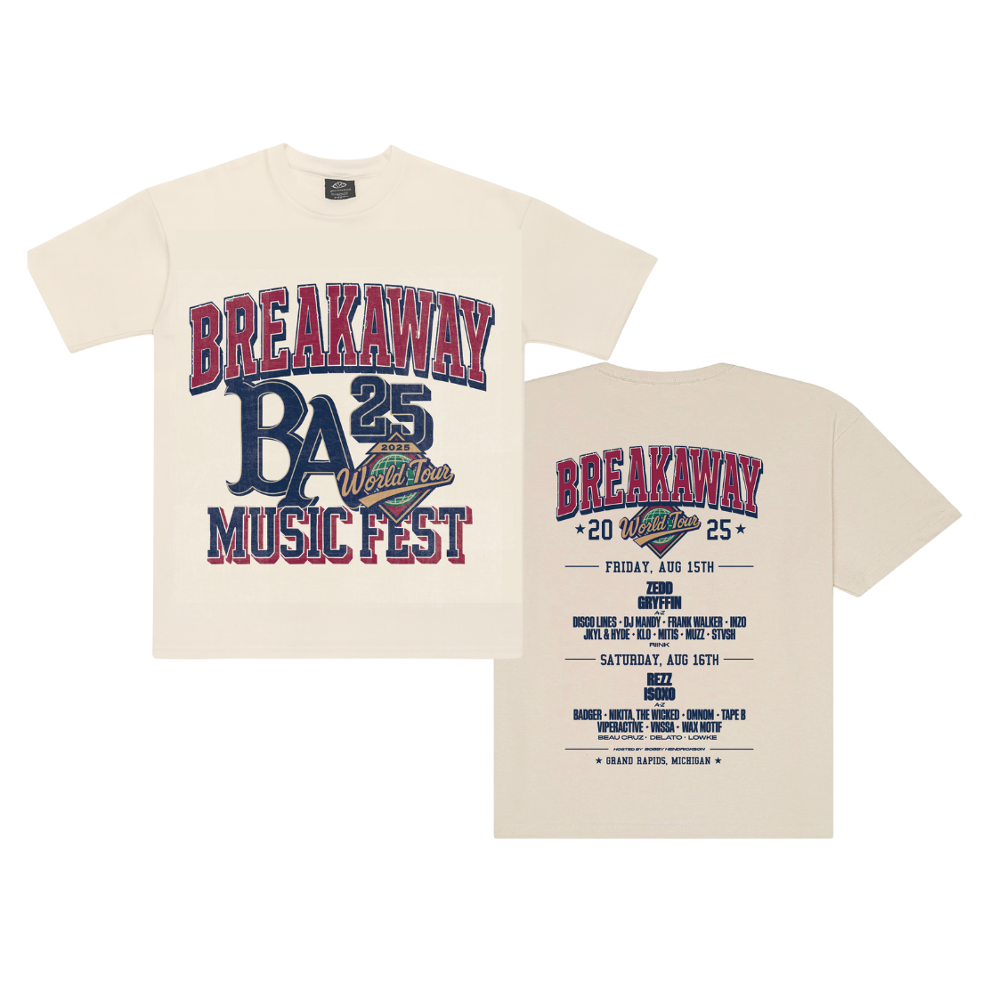 Michigan 2025 Lineup Tee - Cream